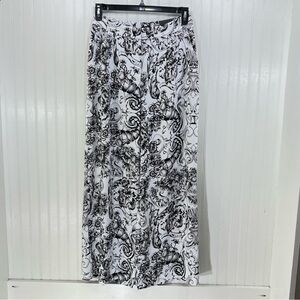 Express The Stylist Black & White Floral Wide Leg High Rise Pants Size S NWT